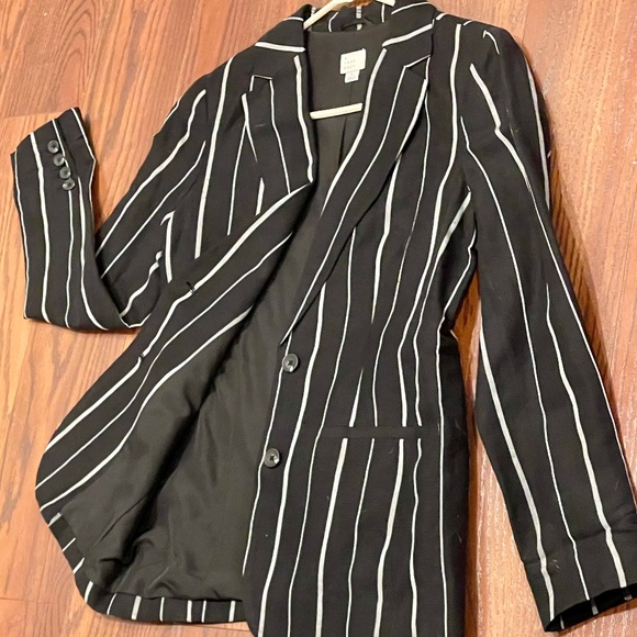 A New Day Jackets & Blazers - Pinstripe Black and White Blazer